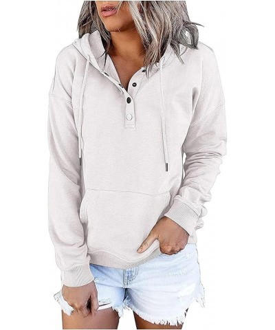 Button Down Hoodies/Waffle Knit Tops For Women Trendy Oversized Sweatshirts Loose Fit Plus Size Tops Pullovers 1white $8.83 Tops