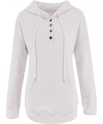 Button Down Hoodies/Waffle Knit Tops For Women Trendy Oversized Sweatshirts Loose Fit Plus Size Tops Pullovers 1white $8.83 Tops