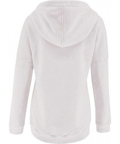 Button Down Hoodies/Waffle Knit Tops For Women Trendy Oversized Sweatshirts Loose Fit Plus Size Tops Pullovers 1white $8.83 Tops