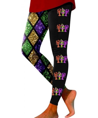 Women's Yoga Pants Mardi Gras Fancy Mask Print Leggings Seamless High Waist Joggers Pants Lightweight Athletic Workout Pants ...