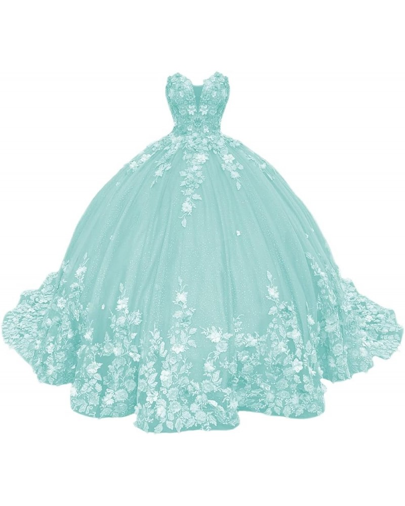 Sweetheart Sweet 16 Quinceanera Dresses Ball Gown for Girls Puffy Strapless Prom Dresses for Women CXL040 Ice Blue $56.70 Dre...