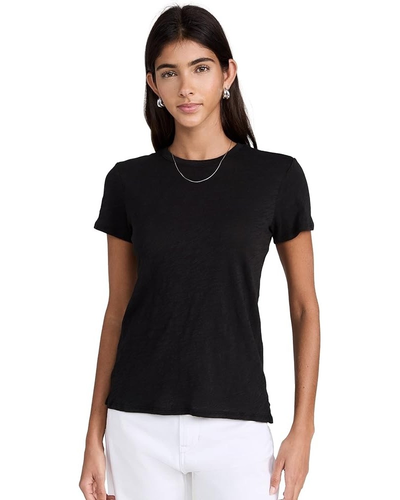 Women's School Boy Short Sleeve Crew Neck Black $40.81 T-Shirts