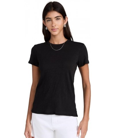 Women's School Boy Short Sleeve Crew Neck Black $40.81 T-Shirts