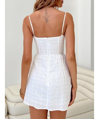 Women Graduation Dress Spaghetti Straps Sleeveless Short Dresses Y2k Low Cut Bodycon Going Out A-Line Mini Dress White 9 $10....