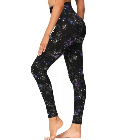 High Waisted Leggings for Women - Soft Opaque Slim Tummy Control Printed Pants for Running Cycling Yoga A-galaxy $12.68 Pants