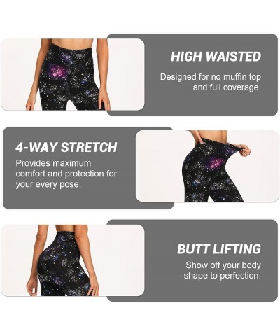 High Waisted Leggings for Women - Soft Opaque Slim Tummy Control Printed Pants for Running Cycling Yoga A-galaxy $12.68 Pants