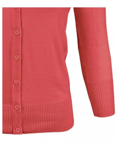 Women's Knit Cardigan Sweater – 3/4 Sleeve V-Neck Basic Classic Casual Button Down Soft Lightweight Top (S-3XL) Sweet Pink $1...