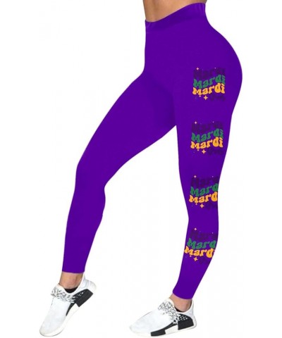 Mardi Gras Leggings for Women Gradient Stretchy Graphic Printed Fancy Mask Printed Sports Fitness Workout Yoga Stretchy Pants...