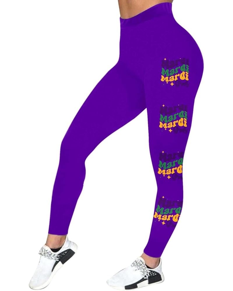 Mardi Gras Leggings for Women Gradient Stretchy Graphic Printed Fancy Mask Printed Sports Fitness Workout Yoga Stretchy Pants...