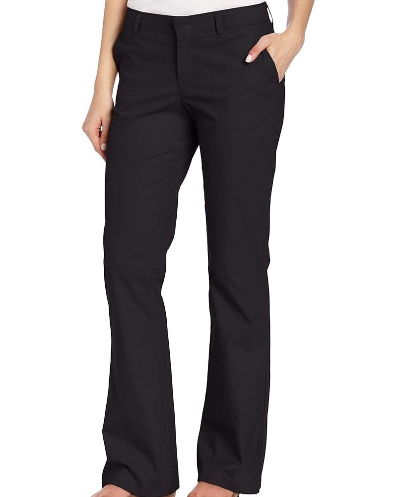 Women's Flat Front Stretch Cotton Blend Pants Black $15.59 Pants