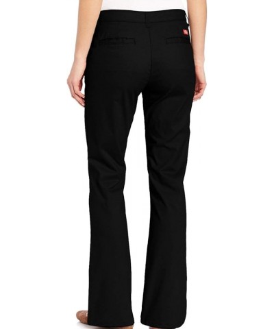 Women's Flat Front Stretch Cotton Blend Pants Black $15.59 Pants