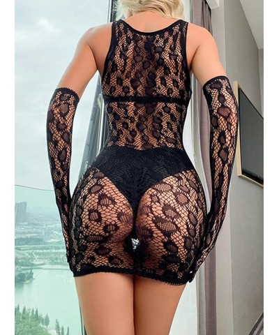 Women's Sexy Sleeveless See Through Sparkly Rhinestones Mesh Bodycon Mini Dress Black K $10.99 Dresses