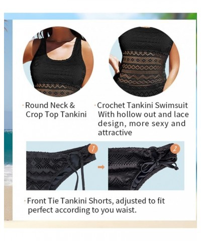 Tankini Bathing Suits for Women Two Piece V Neck Cutout Swimsuits Criss Cross Tie Back Swimwear Briefs 001black $15.40 Swimsuits