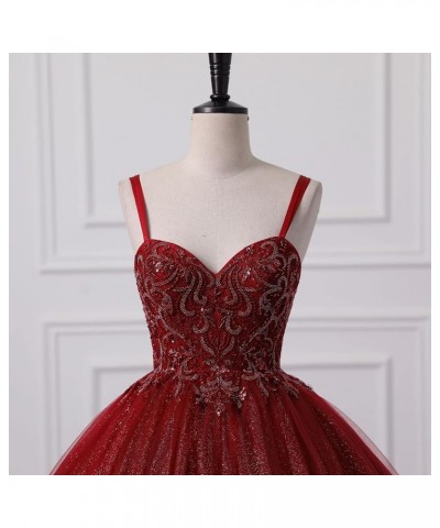 Women's Tulle Prom Gown A-Line Tiered Evening Party Dress Formal Pageant Dress B-red $52.50 Dresses