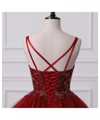 Women's Tulle Prom Gown A-Line Tiered Evening Party Dress Formal Pageant Dress B-red $52.50 Dresses