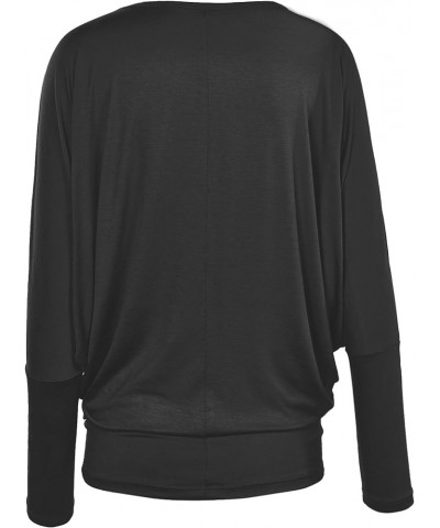 MBJ Womens Batwing Long Sleeve Top - Made in USA Wt826_black $14.85 Tops