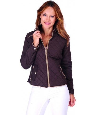 Women's Lightweight Quilted Jacket/Vest (Size S - 3X) Jacket_brown $15.37 Jackets