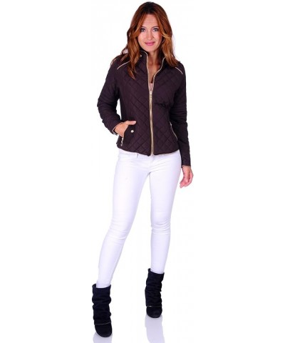 Women's Lightweight Quilted Jacket/Vest (Size S - 3X) Jacket_brown $15.37 Jackets