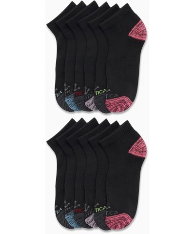 Women's Quarter Cut Moisture Control Athletic Socks with Cushioned Comfort (12 Pack) Black Assorted $10.00 Activewear