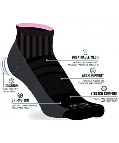 Women's Quarter Cut Moisture Control Athletic Socks with Cushioned Comfort (12 Pack) Black Assorted $10.00 Activewear