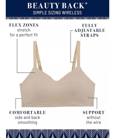 Women's Wireless Bra, Soft Smoothing Fabrics & Breathable Cups, Simple Sizing Available S-3XL Back Smoothing - Studio Grey $2...