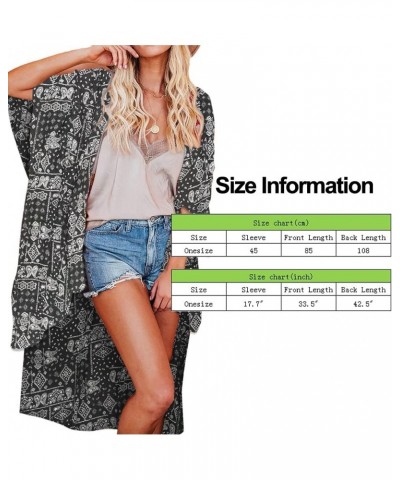 Women's Chiffon Kimono Cardigans Lightweight Batwing Summer Casual Long Boho Sheer Cardigan For Women Coverup Tops Black $13....