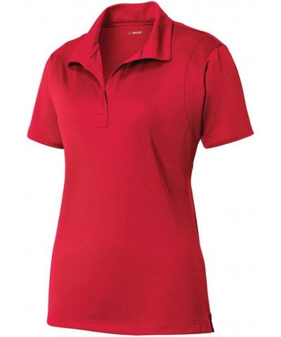 Dri-Equip Ladies Micropique Moisture Wicking Polo Sizes XS-4XL True Red $21.82 Shirts
