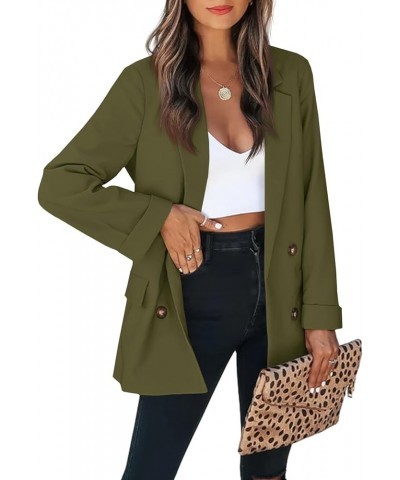 Women's Casual Blazer Jackets Rolled Long Sleeve Lapel Open Front Cardigan Work Office Blazers Burgundy $20.27 Blazers