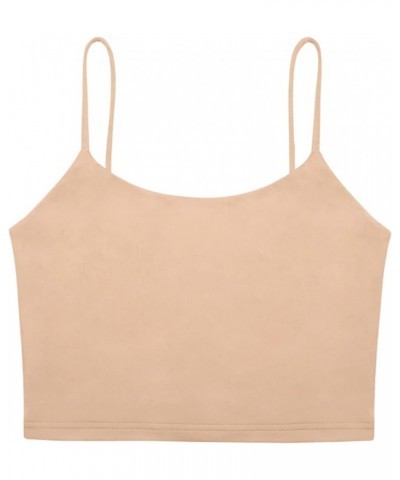 Women's Sexy Adjustable Spaghetti Strap Double Lined Seamless Camisole Tank Yoga Crop Tops Nude $16.79 Tanks