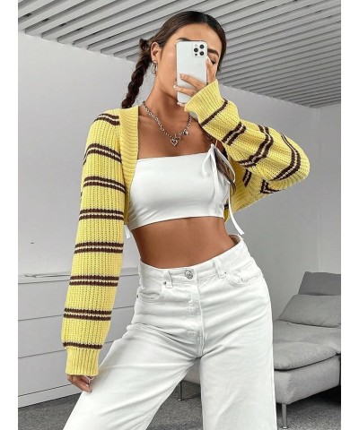 Women's Casual Long Sleeve Open Front Ribbed Knit Crop Cardigan Sweater Multicolor $10.61 Sweaters