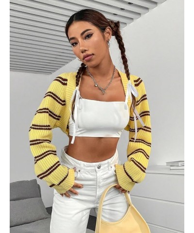 Women's Casual Long Sleeve Open Front Ribbed Knit Crop Cardigan Sweater Multicolor $10.61 Sweaters