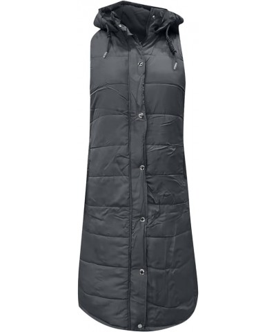 Womens Long Puffer Vest Winter Casual Sleeveless Full Zip Hooded Puffer Jacket Packable Lightweight Quilted Jacket Down Coats...