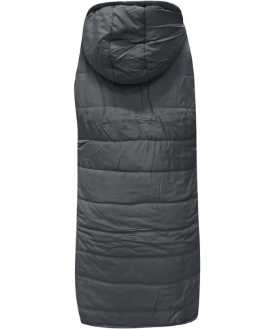 Womens Long Puffer Vest Winter Casual Sleeveless Full Zip Hooded Puffer Jacket Packable Lightweight Quilted Jacket Down Coats...