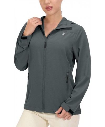 Women's Sun Protection Hoodie Jackets Long Sleeve UPF50+ Shirts Hiking Travel Camp Air Holes Full Zip Steel Grey X-Small $23....