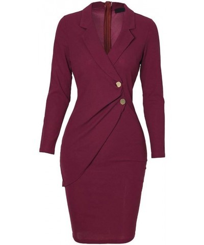 Fashion Formal Bodycon Blazer Dress Women Slim Fit Solid Color Side Button Down Wear to Work Office Ladies Dress Suit Set Win...