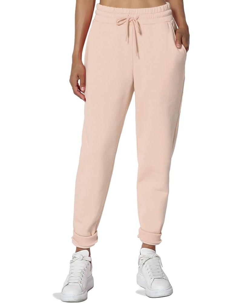 Active Lounge Comfy Cotton Blend Drawstring Waist Jogger Sweat Pants Dusty Blush $14.10 Activewear