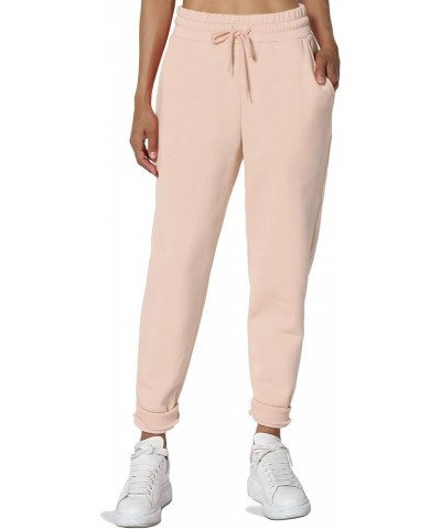 Active Lounge Comfy Cotton Blend Drawstring Waist Jogger Sweat Pants Dusty Blush $14.10 Activewear