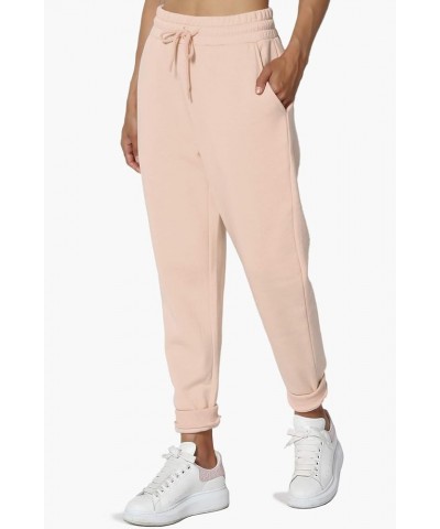 Active Lounge Comfy Cotton Blend Drawstring Waist Jogger Sweat Pants Dusty Blush $14.10 Activewear