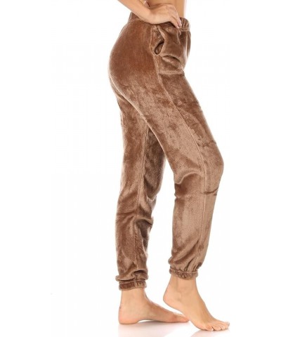 Womens Cozy Plush Fur Teddy Joggers Sweatpants with Pockets Teddyjogger:camel $11.85 Activewear