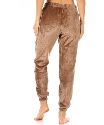 Womens Cozy Plush Fur Teddy Joggers Sweatpants with Pockets Teddyjogger:camel $11.85 Activewear