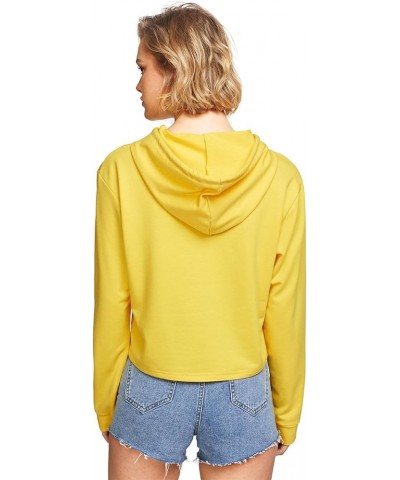 Women's Cropped Hoodie Casual Workout Crop Sweatshirt Tops A Bright Yellow $14.96 Hoodies & Sweatshirts