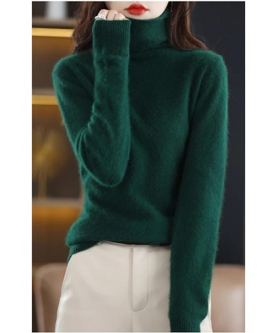 Women's High Round Neck Cashmere Sweater Long Sleeve Plus Size Sweater Blackish En8 $27.87 Sweaters