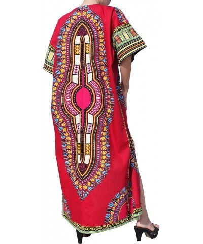 Open Outer Cloak Dress Bold Dashiki Ladies Dress Flow Robe Dark Venetian Red $17.05 Dresses