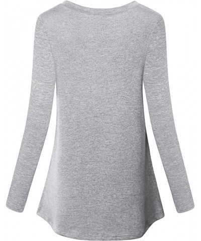 Womens Short Sleeve Tops Workout Athletic Sports Yoga Shirts Long Sleeve Grey $15.50 Activewear