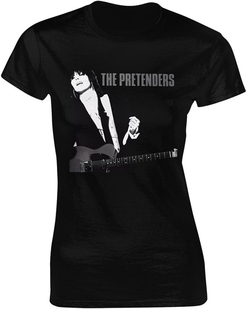 The Music and Pretenders Women's T-Shirt Printed Casual Crewneck Short Sleeve Tops Summer Tee Black Black $7.39 T-Shirts