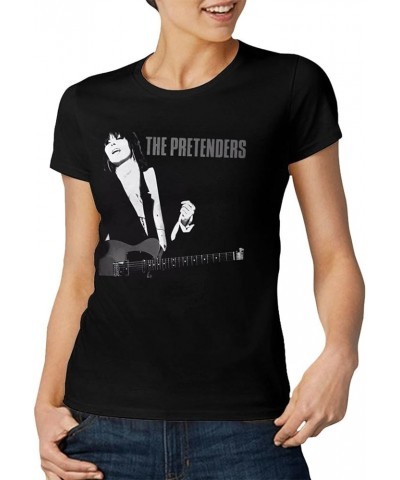 The Music and Pretenders Women's T-Shirt Printed Casual Crewneck Short Sleeve Tops Summer Tee Black Black $7.39 T-Shirts