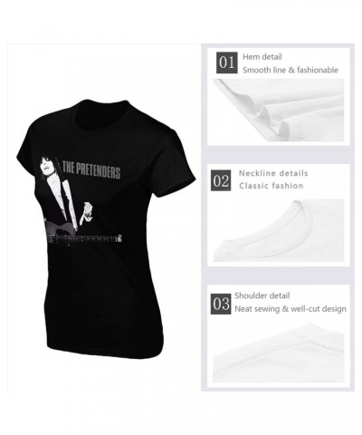 The Music and Pretenders Women's T-Shirt Printed Casual Crewneck Short Sleeve Tops Summer Tee Black Black $7.39 T-Shirts