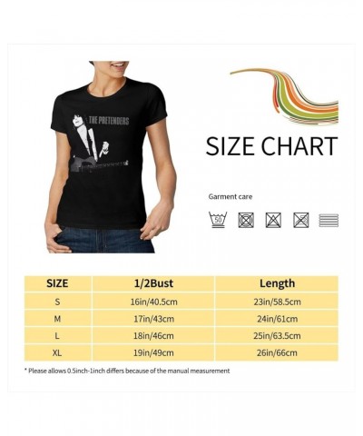 The Music and Pretenders Women's T-Shirt Printed Casual Crewneck Short Sleeve Tops Summer Tee Black Black $7.39 T-Shirts