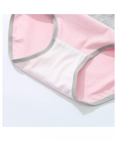 Women'S Pajamas Sets Cotton Panties Solid Underwear Knickers Patchwork Bikini Briefs Color Underpants Women Sexy Pink $5.59 L...