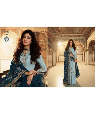 Party Wear Designer Heavy Embroidery Work Stitched Salwar Kameez Sharara Palazzo Suits Choice 3 $41.80 Suits